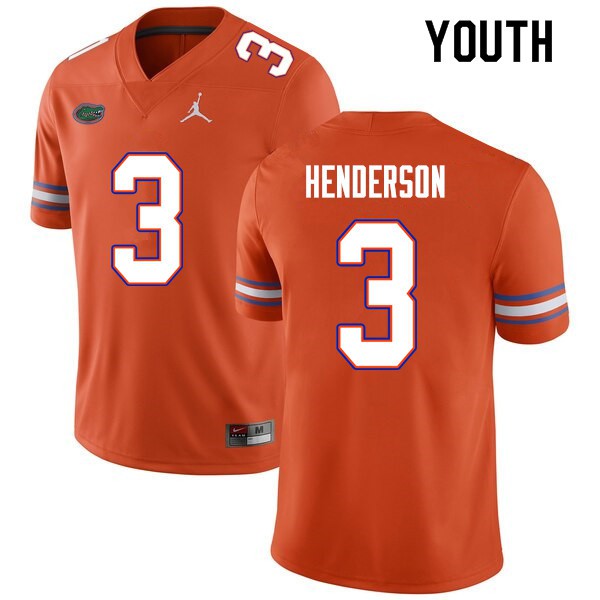 Youth #3 Xzavier Henderson Florida Gators College Football Jerseys Orange